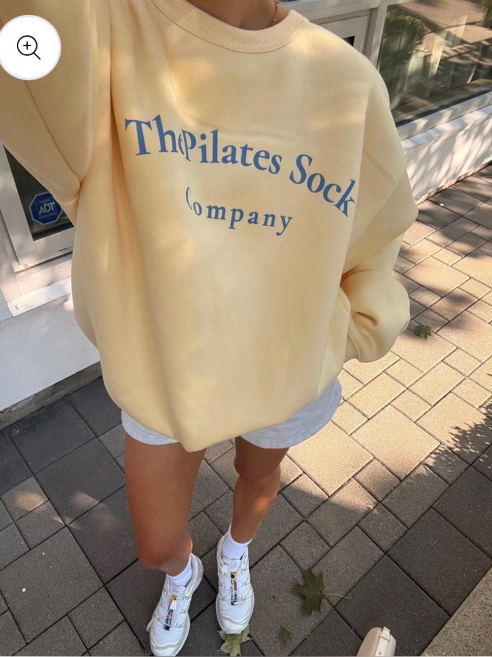 Pilates sock company butter yellow crew neck